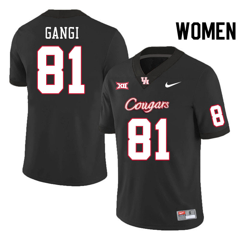 Women #81 Anthony Gangi Houston Cougars College Football Jerseys Stitched-Black